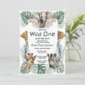 Safari "Wild One" Thème Baby shower Invitation (Debout devant)