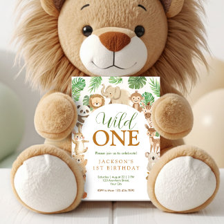 Safari Wild One Verjaardagsuitnodiging Kaart