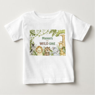 Safari Wild One Watercolor Verjaardag