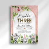 Safari Wild & Three Birthday Invitation