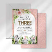 Safari Wild & Three Birthday Invitation
