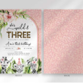 Safari Wild & Three Birthday Invitation