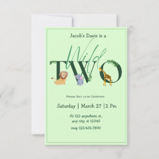Safari Wild Two Invitation d'anniversaire