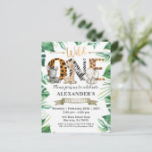 Safari Wild Un Anniversaire Fête Invitation (Debout devant)