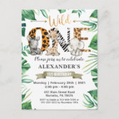 Safari Wild Un Anniversaire Fête Invitation (Devant)