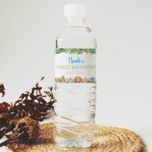 Safari Wild Un Étiquette de bouteille d'eau d'anni