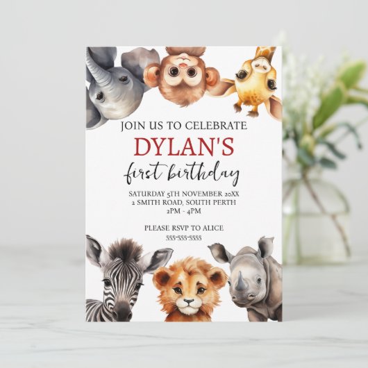 Safari Wild Une invitation d'anniversaire (Debout devant)