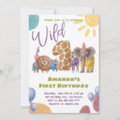 Safari Wild Une invitation d'anniversaire (Devant)