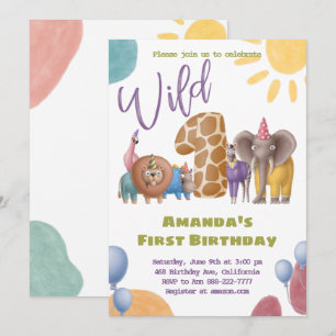Safari Wild Une invitation d'anniversaire