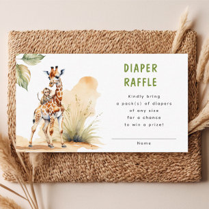 Safari Wilde Baby Dieren Loterij Baby Shower Informatiekaartje