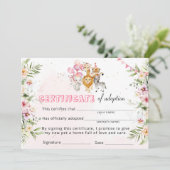 Safari Wilde Dieren Adoptie Certificaat Kaart (Staand voorkant)