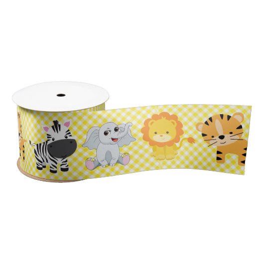 Safari Wilde Dieren en Gingham Lint (Spoel)