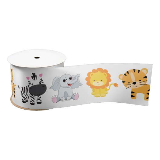 Safari wilde dieren op wit lint (Spoel)