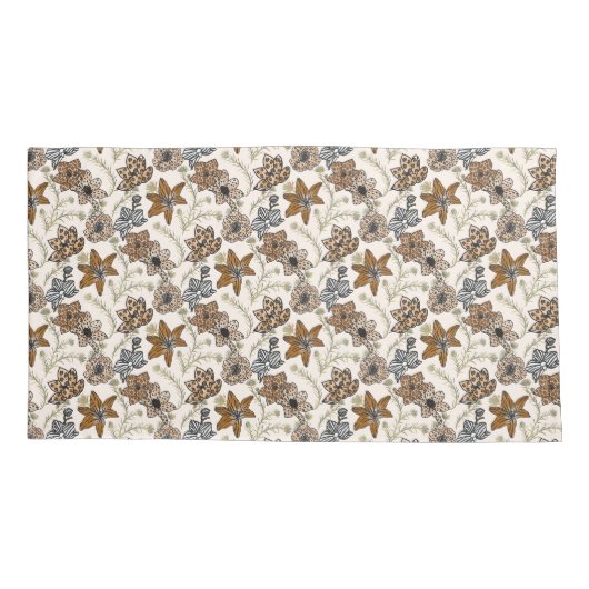 Safari Wildflowers - Moderne dierenprint Kussensloop (Achterkant-Links)