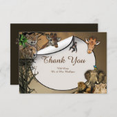 Safari Wildlife bedankkaart (Voorkant / Achterkant)