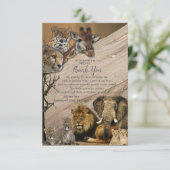 Safari Wildlife bedankkaart RSVP Kaartje (Staand voorkant)
