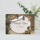 Safari Wildlife Carte de remerciements (Debout devant)