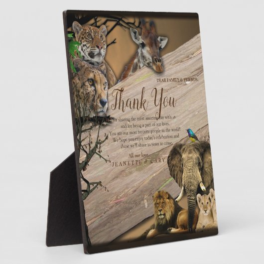 Safari Wildlife Merci Plaque (Côté)