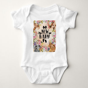 Safari wildone babyfeest Roze baby body Romper