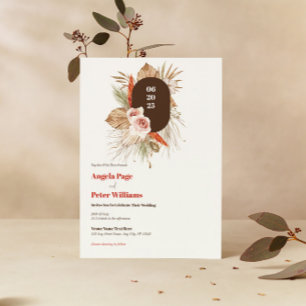 Safari woestijn Boho bloemen bruiloft uitnodiging
