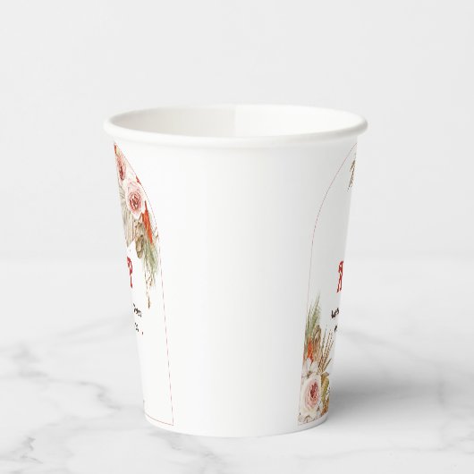 Safari woestijn Boho bloemen bruiloft uitnodiging Papieren Bekers (Links)