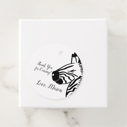 Safari Zebra Party Birthday Bedankjes Labels (In situ)