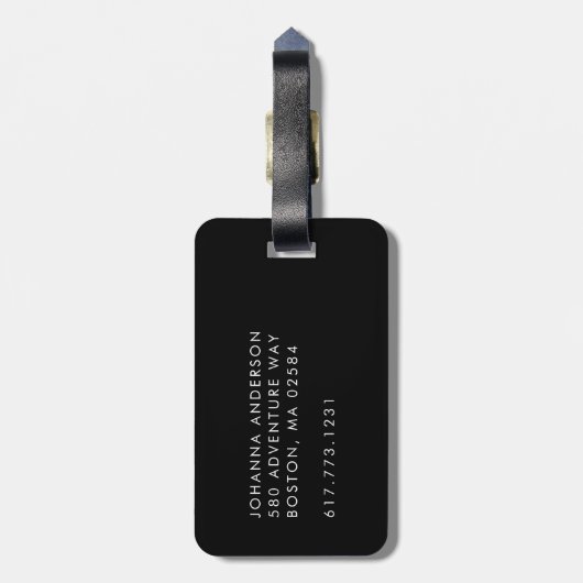 Safari Zebra Patroon Monogram Bagage Bagagelabel (Achterkant verticaal)