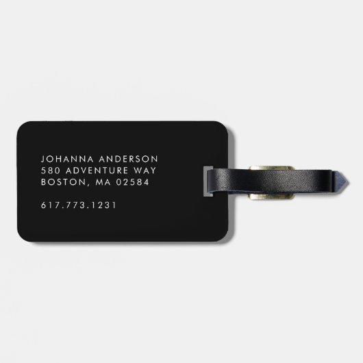 Safari Zebra Patroon Monogram Bagage Bagagelabel (Achterkant horizontaal)