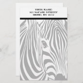 Safari Zebra Personal Stationery Briefpapier (Voorkant / Achterkant)