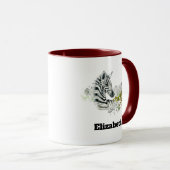 Safari Zebra Wild Exotic Animal in Waterverven Mok (Voorkant rechts)