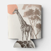 Safari Zonsondergang Giraffe Natuur landschap Blikjeskoeler (Achterkant)