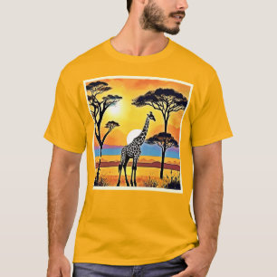 Safari Zonsondergang: Giraffe's Omhelzing T-shirt
