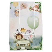 Safari Zoo Birthday Medium Gift Bag Cadeauzakje (Achterkant)