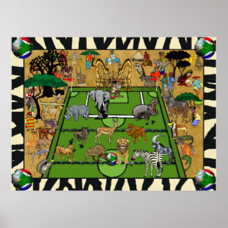 Safari Zuid-Afrika Soccer Football Sports Fan Poster