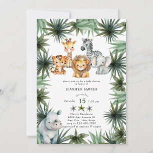 Safaridieren Prince BABY SHOWER WATERVERF Kaart