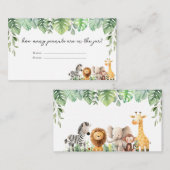 Safaridieren raden hoeveel Kaart (Voorkant / Achterkant)