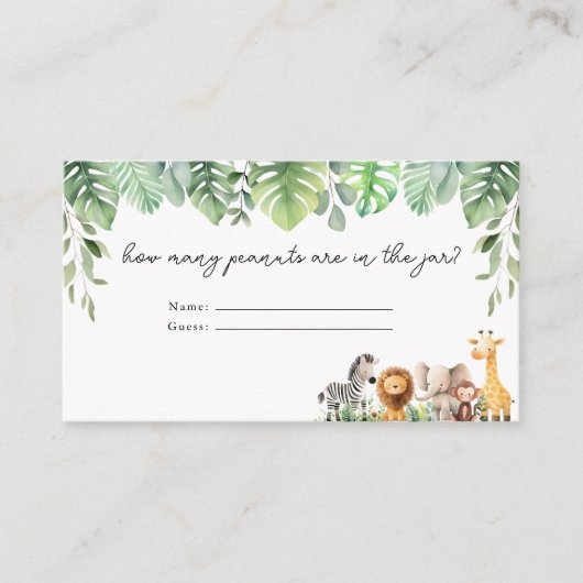 Safaridieren raden hoeveel Kaart (Voorkant)