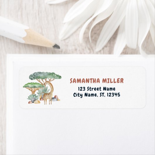 Safary Animals Baby shower Gift Party Etiket (Insitu)