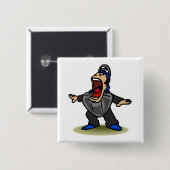 Safe big mouth Umpire Vierkante Button 5,1 Cm (Voorkant /achterkant)