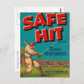 Safe Hit Texas Vegetables Crate Label Briefkaart (Voorkant / Achterkant)