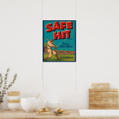 Safe Hit Texas Vegetables Crate Label Poster (Keuken)