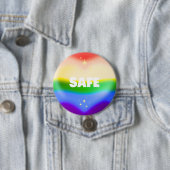 SAFE LGBTQ Rainbow Pride Heart Ronde Button 7,6 Cm (In situ)