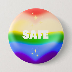 SAFE LGBTQ Rainbow Pride Heart Ronde Button 7,6 Cm