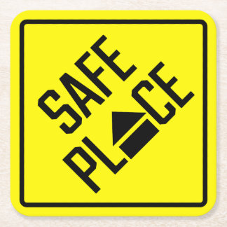 Safe Place Paper-Onderzetter Vierkante Kartonnen Onderzetter
