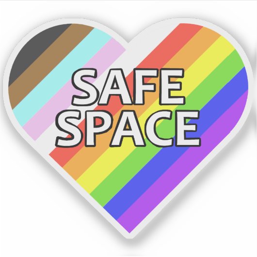 Safe Space Pride Heart Vinyl Sticker (Voorkant)