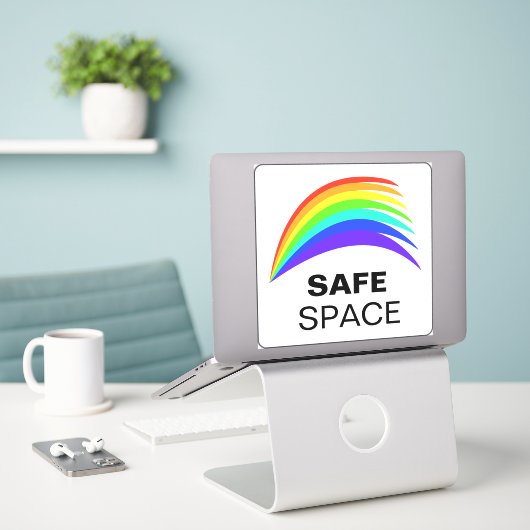 Safe Space Vinyl Sticker (Laptop op bureau)