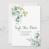Safe The Date Elegance Eucalyptus Invitation (Devant)