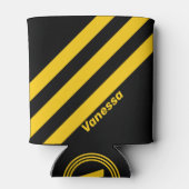 Safety Bee Nostalgic Stripes met naam Blikjeskoeler (Achterkant)