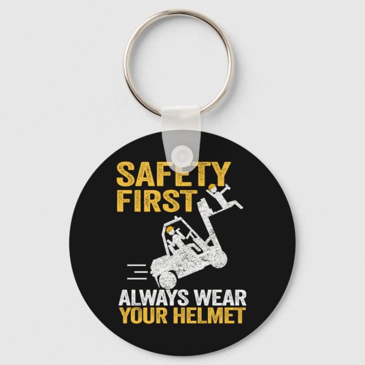 Safety First Funny Forklift Operator Gift Sleutelhanger (Voorkant)