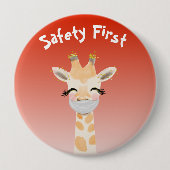 Safety First Giraffe Animal Cute Ronde Button 4,0 Cm (Voorkant)